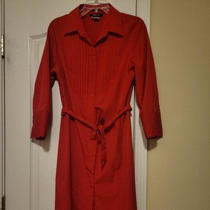 Long sleeve red casual dress